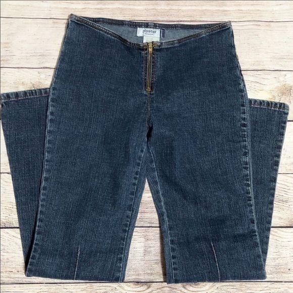 vtg y2k•low rise jeans jordache flared denim with stitch piping - Picture 3 of 10